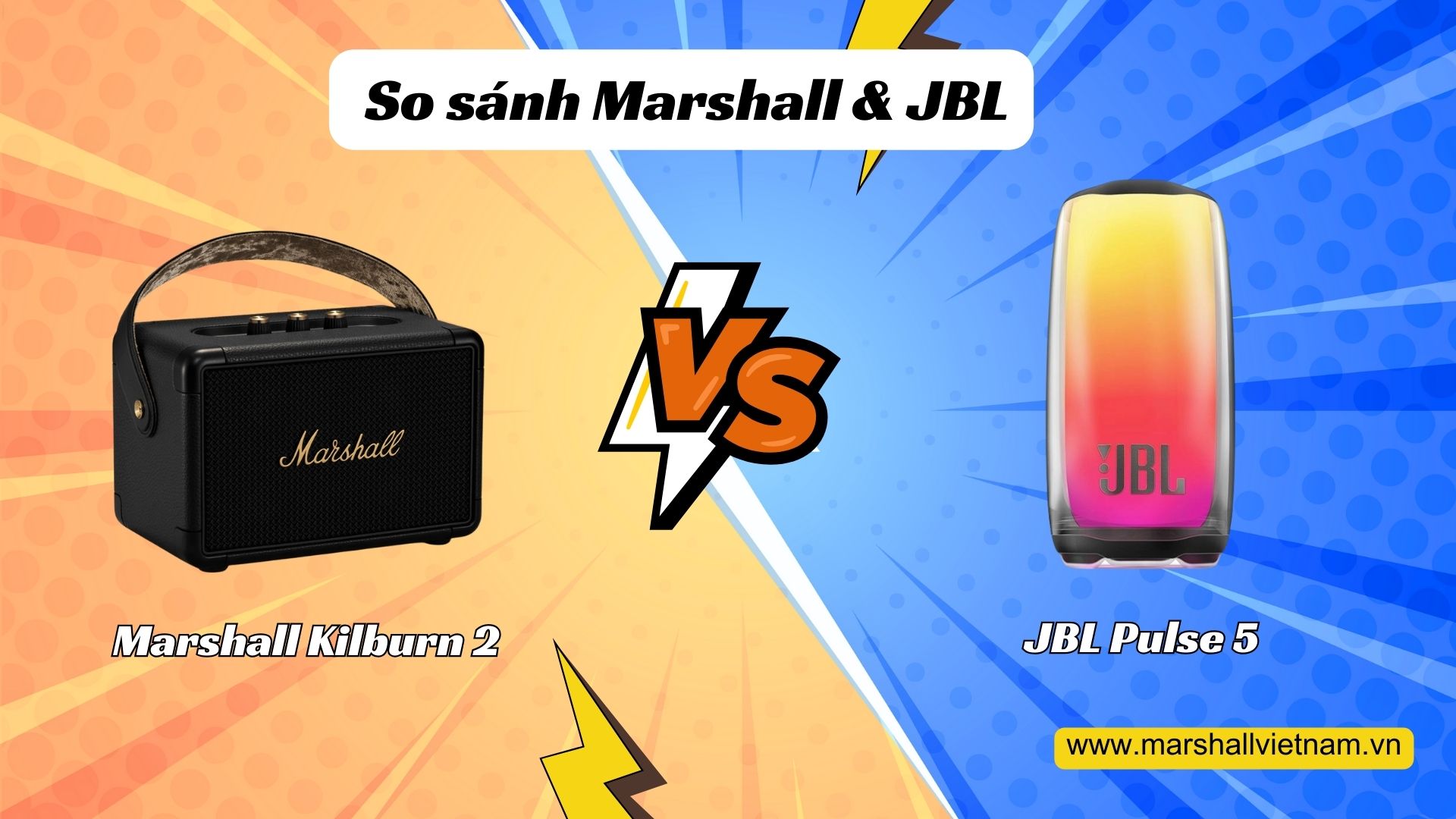 Đánh giá và so sánh Marshall Kilburn 2 vs JPL Pulse 5